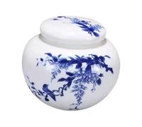 OFFIGAM Tea Sealed Canister Kitchen Storage and Style Storage Chinese for 260ml Ceramic Jar with Cover Compact and Beautiful Appearance, Living Room Decoration