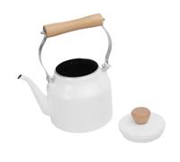 OFFIGAM Thickened Enamel Stovetop Tea Kettle for Induction Cooker and Gas Stove Safe Water Boiler with Whistle Versatile White Teapot for Home Office Restaurant Use