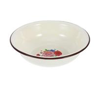 OFFIGAM Thickened Iron Enamel Basin 24cm Vintage Style Multipurpose Kitchen Wash Basin for Washing Vegetables and Mixing Food Easy to Carry Assorted Colour Kitchen Bowl