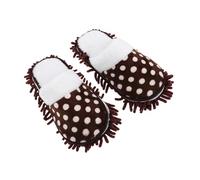 OFFIGAM Thickened Plush Lined Mop Slippers with Detachable Washable Pads Cozy Feet Cleaning Shoes for Hardwood and Tile Floors Warm House Slippers for Women Guests Insulated Sole for Cold