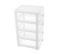 OFFIGAM Transparent Drawer Makeup Organizer Ample Storage Space Desktop Storage Box for Vanity Bathroom and Bedroom Elegant White Design for Easy Access to Cosmetics and Accessories