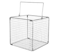 OFFIGAM Ultrasonic Cleaner Basket Stainless Steel Ultrasonic Cleaning Basket with Handle Rectangular Wire Mesh Holder Silver for Lab Instruments