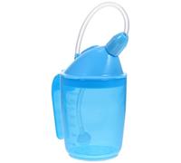OFFIGAM Unbreakable Liquid Diet Cup with Flow-Control Lid for Disabled Patients and Elderly Inclined Mouth Drinking Cup for Reduced Hand Strength in Sky Blue