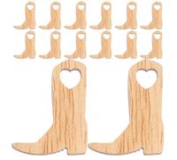 OFFIGAM Unfinished Canvas Beige Boots Wooden 150pcs Cutouts Cowboy for Mini Hanging Ornaments Blank Painting for Birthdays and Holidays Crafts for DIY Suitable