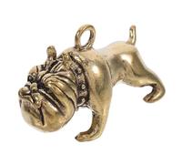 OFFIGAM Unique Brass Bulldog Keychain Charm Retro Pendant for DIY Jewelry Making Antique Finish Durable Keyring Decor for Bags and Accessories Symbol of Strength and Courage
