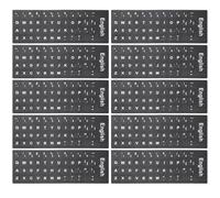 OFFIGAM Universal English Computer Keyboard Stickers 10 Sheets PVC Material Replacement for Worn Out Or Broken Keys with Fine Craftsmanship for Laptop and Desktop