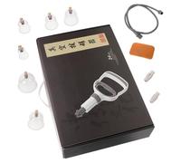 OFFIGAM Vacuum Cupping Kit Hand Pump for Massage Therapy Back Suction Cup Massager Portable Chinese Acupoint Cupping Shaped Cups