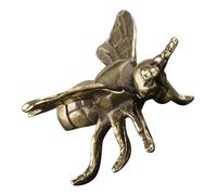 OFFIGAM Vintage Brass Bee Statue Tabletop Sculpture Realistic Miniature Bee Ornament for Home Garden Desk Decor