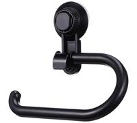 OFFIGAM Wall Mounted Toilet Paper Holder Black Colour with Suction Cup Abs Material Space-saving Design Portable Tissue Dispenser for Kitchen and Washroom Use