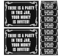 OFFIGAM Waterproof Black PVC Tip Jar Sticker Decals Easy Application for Restaurants and Bars No Tax on Tips Label Funny Tipping Sign and Bathroom Signs