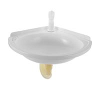 OFFIGAM White Plastic Wall Mounted Triangle Corner Vessel Sink with Space-Saving Design and Stability for Small Spaces Bathroom and Balcony