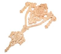 OFFIGAM Wood Carving Applique Wood Corner Trim 9.55x5.50x0.31in Khaki Decorative Accessory Artistic Design Three-Dimensional Layered Look Home Decoration for Wooden Doors and Furniture