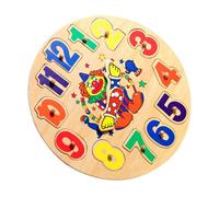 OFFIGAM Wooden Clock Puzzle Educational Color Sorting and Shape Recognition for Preschool Learning Clock Design Safe and Material for Home and Kindergarten Use