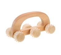 OFFIGAM Wooden Six-Roller Hand Massage Roller Creative Hand Massager Light Yellow and Blue Wooden Massaging Device Suitable for Relaxation Stress Relief