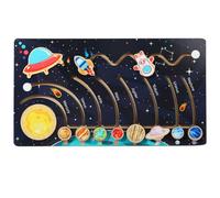 OFFIGAM Wooden Solar System Puzzle for, 9 Movable Planet Cognition Set, Educational Space Puzzle for Preschool Learning and Scientific Exploration