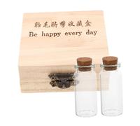 OFFIGAM Wooden Umbilical Cord Storage Box Glass Bottles for Baby Keepsake and Preserving Milk Teeth, Buckle Style Design Suitable for Home Decoration and Fetal Hair Style