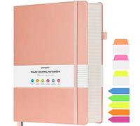 OFFIGIFT College Ruled Notebook, Large B5 Hardcover Leather Journal, 312 Numbered Pages Writing Journal, 100gsm No Bleed Paper, Lined Journal Notebook for Women Men School Office, Pink