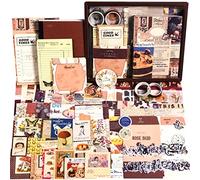 OFFIGIFT Scrapbooking Supplies Kit, 351pcs Bullet Junk Journal Kit with Journaling Supplies, Vintage Aesthetic Scrapbook Paper A6 Grid Notebook, Scrapbook Kit, Craft DIY Gift for Adult Women
