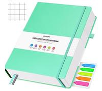 OFFIGIFT Squared Paper Notebook A5, 312 Numbered Pages Hardback Leather Journal, 100gsm No Bleed Grid Notebook with Index Pages, Graph Paper Notebook for Graphing Notes Math, 5.75" x 8.38", Teal