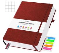 OFFIGIFT Squared Paper Notebook B5, 312 Numbered Pages Hardback Leather Journal, 100gsm No Bleed Grid Notebook with Index Pages, Graph Paper Notebook for Graphing Notes Math, 7.6'' X 10'', Burgundy