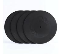 OffiXymeric 12 Inch Blank Vinyl Records (30cm) - 4 Pack Black Decorative Wall Art for Music Room, Retro Party& DIY Projects - Fake Vinyl Recordsfor Aesthetic Decor