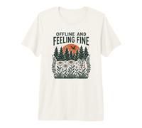 Offline and Feeling Fine Nature Woodcut Tee Premium T-Shirt