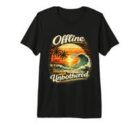 Offline and Unbothered Funny Retro Tropical Beach Premium T-Shirt