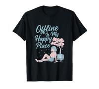 Offline is My Happy Place Vaporwave Anime Graphic T-Shirt