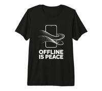 Offline is Peace Digital Detox Minimal Tech Life Premium T-Shirt