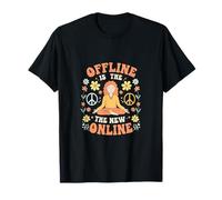 Offline is The New Online Meditation Peace Retro Unplugged T-Shirt