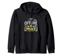 Offline Mode Quiet Mind Digital Detox Design Zip Hoodie