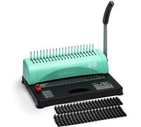 OFFNOVA Binding Machine 21-Hole 450 Sheets Binding Machine, Spiral Binding Machine with Starter Kit, Comb Binding Spikes, for Daily Office Documents