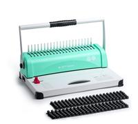 OFFNOVA Binding Machine, 21-Hole 450 Sheets Paper Comb Binding Machine for Letter Size / A4 / A5 Paper, Easy to Punch Handle, Adjustable Margin, Book Binder with 100 PCS 3/8'' Comb Binding Spines
