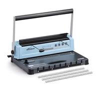 OFFNOVA Wire Binding Machine, Hole Punch 12 Sheets, 34 Square Hole Punch, Binding 120 Sheets with Adjustable Page Margin, Easy to Punch for Letter/A4/A5, Book Binder with 100 Wire Ties
