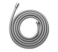 OFFO 3m PVC Universal Smooth Shower Pipe with High Pressure Shower Hose Washer for Bath Taps Replacement Silver