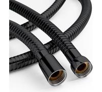 OFFO Large Bore Shower Hose, 11mm Bore High-Flow Anti-Kink Shower Hose Stainless Steel Replacement High Pressure Shower Hoses,Universal Leakproof 1.5m,Matte Black