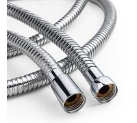 OFFO Large Bore Shower Hose 2m, 11mm Bore High-Flow Anti-Kink Shower Hose Stainless Steel Replacement High Pressure Shower Hoses,Universal Leakproof,Chrome