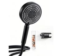 OFFO Shower Head and Hose Set, 6 Spray Modes Handheld Shower Head with Holder, Large Powerful Boosting Handheld Showerhead for Remove Chlorine Reduces Dry Skin Improve Hair, Matte Black