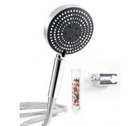 OFFO Shower Head and Hose Set, 6 Spray Modes Handheld Shower Head with Holder, Large Powerful Boosting Handheld Showerhead for Remove Chlorine Reduces Dry Skin Improve Hair, Grey