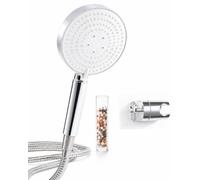 OFFO Shower Head and Hose Set, 6 Spray Modes Handheld Shower Head with Holder, Large Powerful Boosting Handheld Showerhead for Remove Chlorine Reduces Dry Skin Improve Hair, White