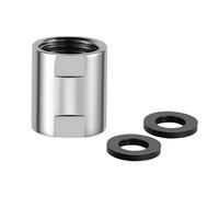 OFFO Shower Pipe Fitting Connector,G1/2'' Female to G1/2'' Female BSP Thread Straight Coupling for Shower Arm Home Bathroom Plumbing,Air Compressor,Chrome