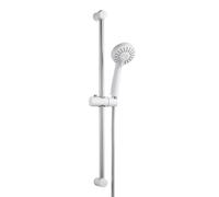 OFFO Shower Riser Kit, Shower Slide Bar with 3 Modes Shower Head, 1.6m Stainless Steel Hose,Adjustable 60cm Riser Rail and Handheld Showerhead,White