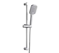 OFFO Shower Riser Kit, Shower Slide Bar with 3 Modes Square Shower Head, 1.6m Stainless Steel Hose,Adjustable 60cm Riser Rail and Handheld Showerhead,Rail Face Polishing