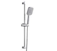 OFFO Shower Riser Kit, Shower Slide Bar with 3 Modes Square Shower Head, 1.6m Stainless Steel Hose,Adjustable 70cm Riser Rail and Handheld Showerhead,Rail Face Polishing