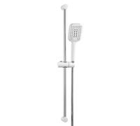 OFFO Shower Riser Kit, Shower Slide Bar with 3 Modes Square Shower Head, 1.6m Stainless Steel Hose,Adjustable 80cm Riser Rail and Handheld Showerhead,White