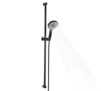 OFFO Shower Slide Bar with 6 Modes Shower Head Set, 1.5m Stainless Steel Hose,Adjustable 100cm Riser Rail and High Pressure Handheld Showerhead,Matte Black