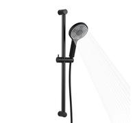 OFFO Shower Slide Bar with 6 Modes Shower Head Set, 1.5m Stainless Steel Hose,Adjustable 70cm Riser Rail and High Pressure Handheld Showerhead,Matte Black