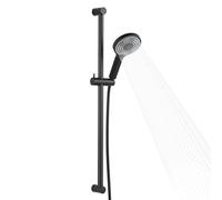 OFFO Shower Slide Bar with 6 Modes Shower Head Set, 1.5m Stainless Steel Hose,Adjustable 80cm Riser Rail and High Pressure Handheld Showerhead,Matte Black