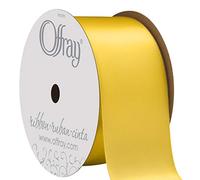 Offray Berwick Offray 069684 1.5" Wide Single Face Satin Ribbon, Lemon Yellow, 4 Yds