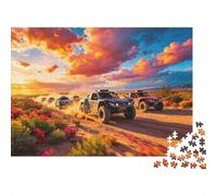 Offroad Rally Jigsaw Puzzle 1000 Pieces Recycled Paper Desert Rally Jigsaw Puzzles Educational Game Challenge Fun Family Game for Adults And Age 10 52x38cm/1000pcs